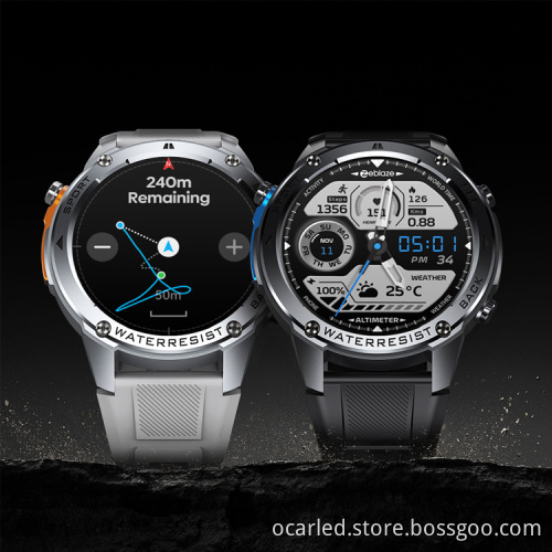 Zeblaze Stratos 2 Ultra GPS Smart Watch with Dual-band GNSS, Compass, Barometric Altimeter, 10 ATM, and Voice Calling